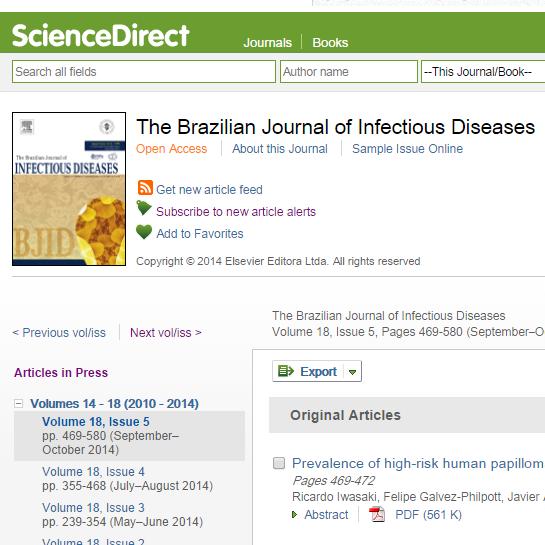 Studium przypadku Brazilian Journal of Infectious Diseases (publikuje z Elsevier od 2010) 29 29 Liczba otrzymanych manuskryptów