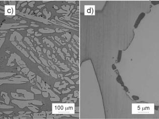 1. The ferritic-austenitic microstructure of GX2CrNiMoCu25-6-3-3 cast steel after the solution heat treatment in: a) 115 C, b) 18 C, c) 15 C W strukturze staliwa przesyconego z temperatury 15 C