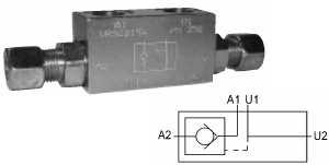 Zawory hydrauliczne Zawór zwrotny sterowany typ wg normy DIN2353 VRSE01A