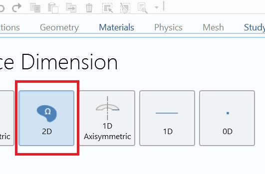 Dimensions należy wybrać geometrię