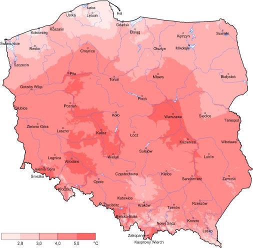 Warunki termiczne w sierpniu i we wrześniu