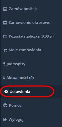 Teraz należy podać dane dziecka, które będzie odbierać posiłki.