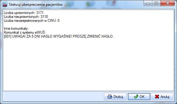 świadczeń zadeklarowanym pacjentom w systemie ewuś, z menu Funkcje serwisowe w module Deklaracje, należy użyć