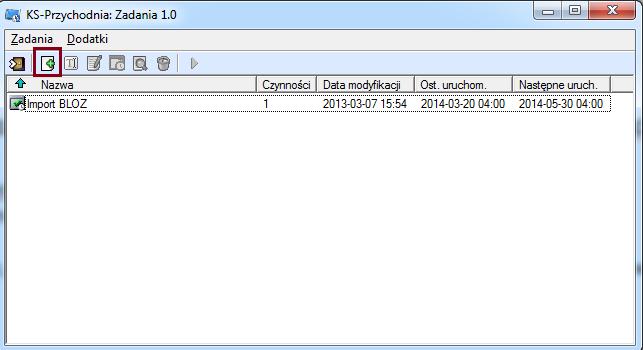 Aby dodać zadanie, po uruchomieniu programu KSPLScheduler w oknie głównym, należy użyć