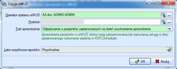 Kolejną czynnością jest ustalenie harmonogramu uruchamiania