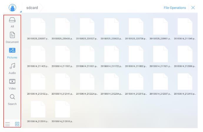 Filtr plików Dla wygody użytkownika system dzieli pliki w zależności od ich typów.
