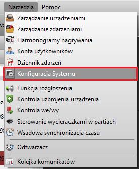 UWAGA jeśli opcje Strumień główny oraz Strumień pomocniczy nie są aktywne należy skorzystać z menu programu Narzędzia Konfiguracja