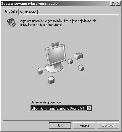 urządzenia audio (w Win XP), Dźwięki i multimedia (w Win 2000) lub Multimedia (w Win 98) Po zatwierdzeniu przyciskiem OK.