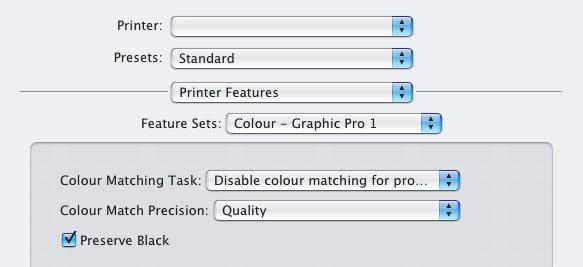W menu [Zadanie dopasowywania kolorów] (6) wybierz opcję [Wyłącz dopasowanie kolorów podczas tworzenia profilu], jeżeli tworzysz profil ICC za pomocą oprogramowania do tworzenia