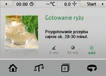 Po przygotowaniu składników można rozpocząć przygotowywanie potrawy. Należy postępować zgodnie z instrukcjami na ekranie.