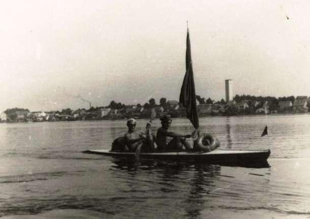 Mikołajki na trasie Giżycko Ruciane ( sierpień 1959).