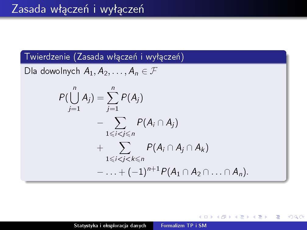 Przykłady przestrzeni probabilistycznych 7 Przykłady przestrzeni probabilistycznych Klasyczna definicja prawdopodobieństwa. Niech Ω będzie zbiorem skończonym i niech F = 2 Ω. Określamy P (A) = #A #Ω.