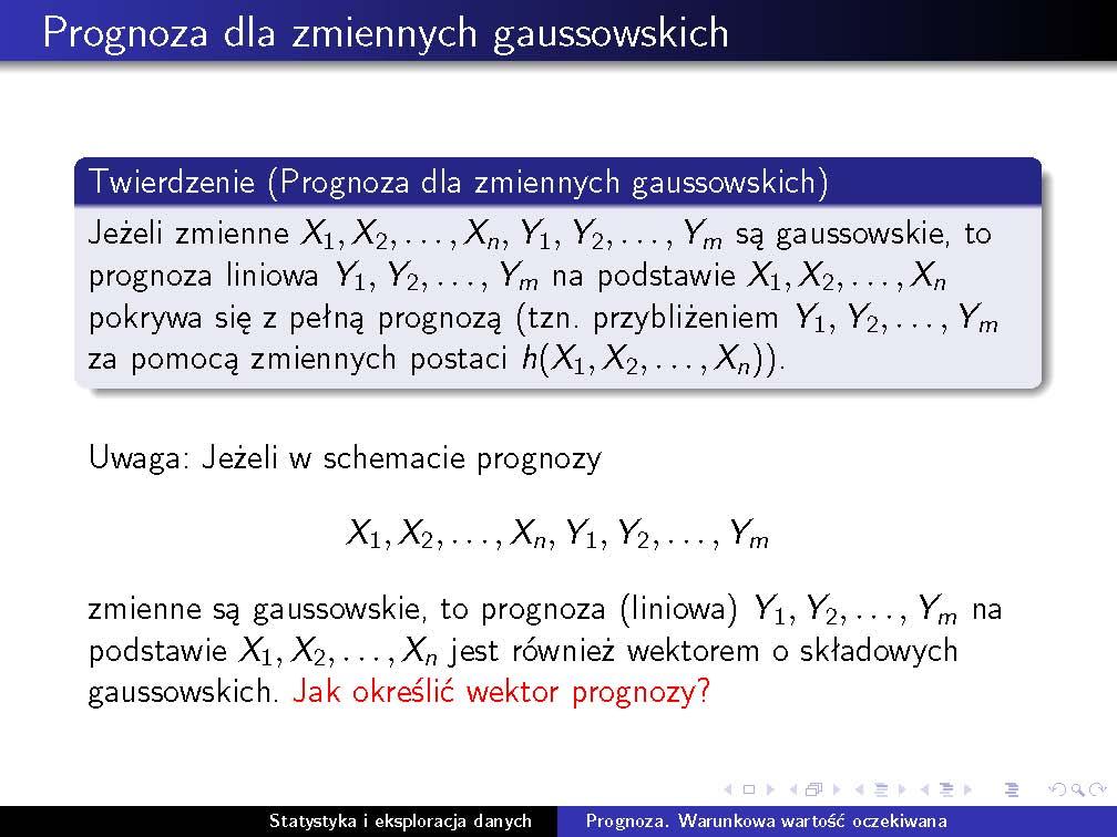 52 8. Prognoza. Warunkowa wartość oczekiwana 8.