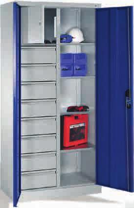 Wyposażenie do drzwi skrzydłowych szaf narzędziowych z szufladami 85130 103-105 Przegrody szuflad Z pojemnikami z tworzywa sztucznego.