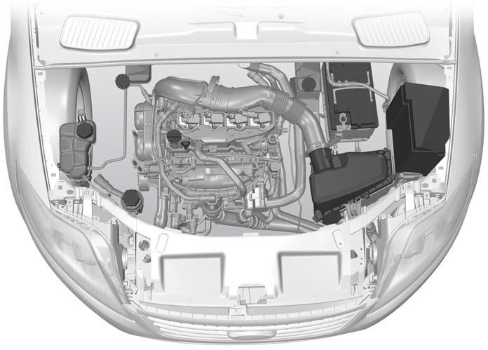 Przeglądy okresowe i obsługa WIDOK OGÓLNY KOMORY SILNIKA - 1,6 L ECOBOOST SCTI (SIGMA) A B C D E E132430 J I H G F A B C D E F Zbiornik płynu hamulcowego i sprzęgła hydraulicznego (pojazdy z