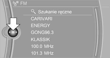 "Radio", wyświetlona zostanie nowa tablica. Tablice te mogą być uporządkowane jedna nad drugą. Przesunąć kontroler w lewo.