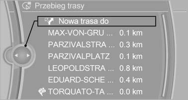 Nawigacja "Omijać promy": w miarę możliwości omijane będą promy. Przebieg trasy Podczas prowadzenia do celu do dyspozycji są różne sposoby prezentacji przebiegu trasy.