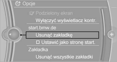 Kasowanie zakładki 1. Wybrać symbol. 2. Zaznaczyć zakładkę, przeznaczoną do skasowania. 3. Wywołać "Opcje". 4.