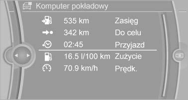 Przytrzymać przycisk BC na dźwigni kierunkowskazu w pozycji wciśniętej. Komputer pokładowy danych podróży Komputer pokładowy może pełnić dwojaką funkcję.