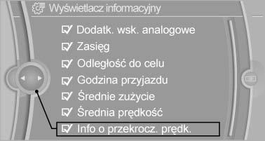 Wskaźniki nastąpi automatyczne wyświetlenie tekstu uzupełniającego. Jest on wyświetlany na monitorze centralnym. Wygaszanie komunikatów Check- Control Nacisnąć przycisk BC na dźwigni kierunkowskazu.