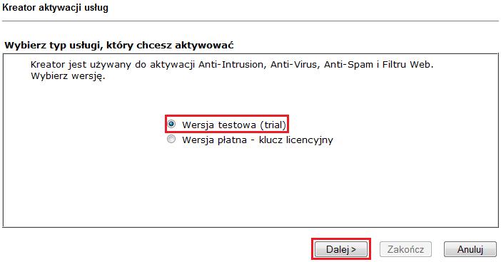 Uwaga: Router musi być skonfigurowany dla dostępu do Internetu.