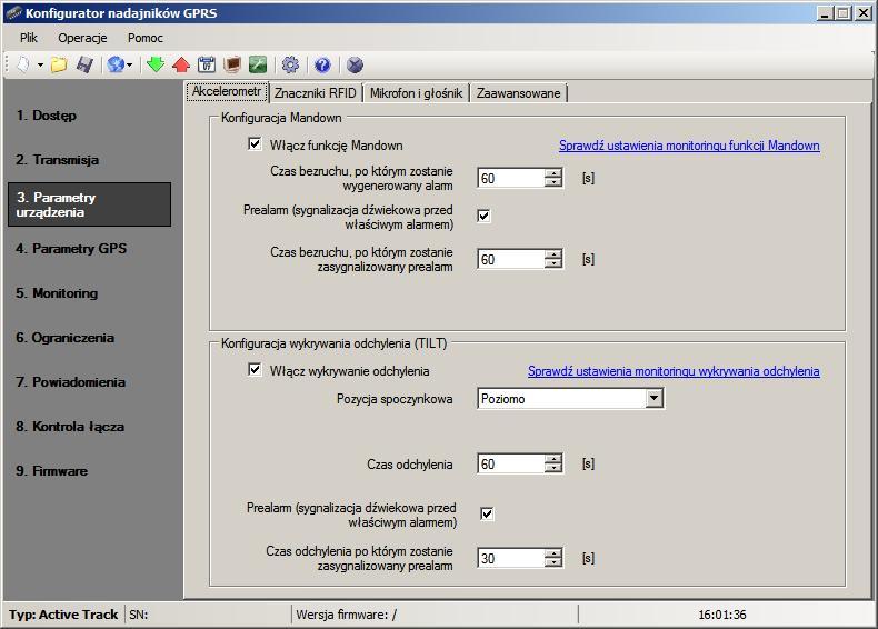 Konfigurowanie 41 9.2.3.3.1.1 ManDown Funkcja ManDown umożliwia monitorowanie i sygnalizowanie bezruchu strażnika trzymającego urządzenie.