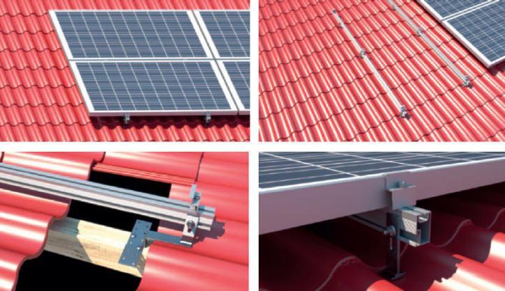 Systemy montażowe System montażowy zapewnia stabilność i odporność systemu na wszelkiego rodzaju obciążenia. Umożliwia montaż instalacji na dachu, fasadzie oraz gruncie. 1.