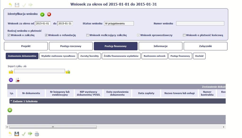 Import pliku.xls zacznij od eksportu wzoru pliku Jeżeli zdecydujesz się tworzyć Zestawienie dokumentów poza systemem w osobnym pliku.xls, pobierz wzór bezpośrednio z systemu.