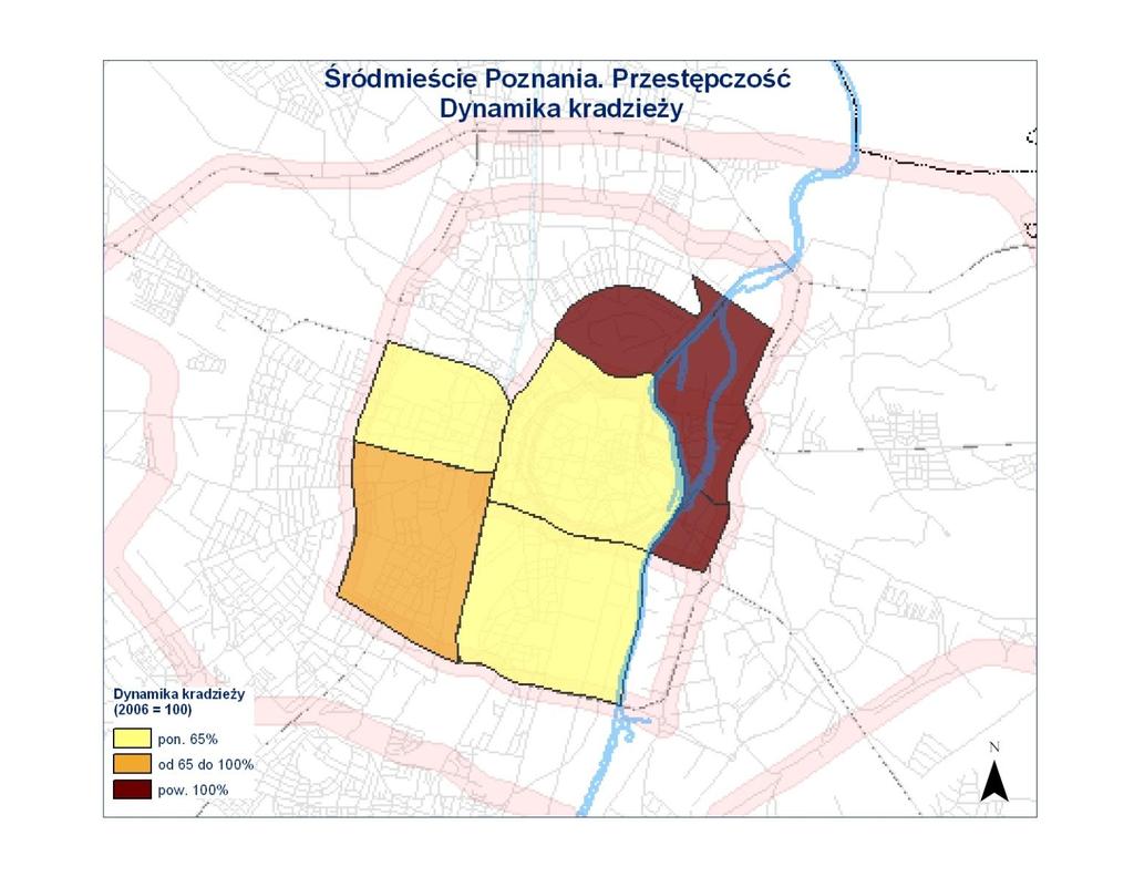 Dynamika obszarów problemowych Śródmieścia * Od 2006 r.