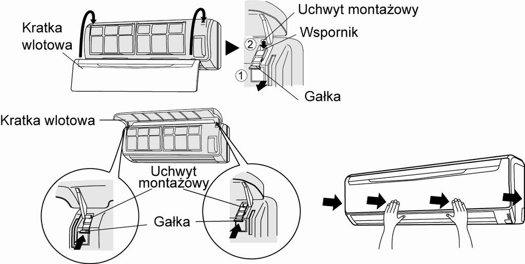 CZYSZCZENIE I KONSERWACJA UWAGA! Przed rozpoczęciem czyszczenia jednostki, wyłącz urządzenie i odłącz kabel zasilający. Upewnij się, czy kratka wlotowa (Rys. 1 (8)) jest dobrze zamocowana.