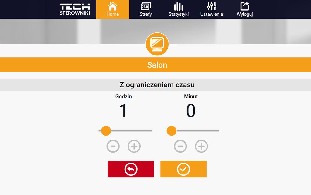 Temperatura zadana w danej strefie zależna jest domyślnie od ustawień wybranego harmonogramu tygodniowego.