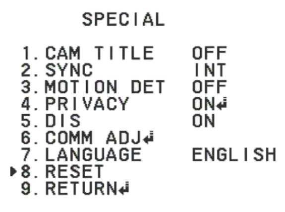 Podmenu COMM ADJ pozwala nam na ustawienie transmisji RS485.