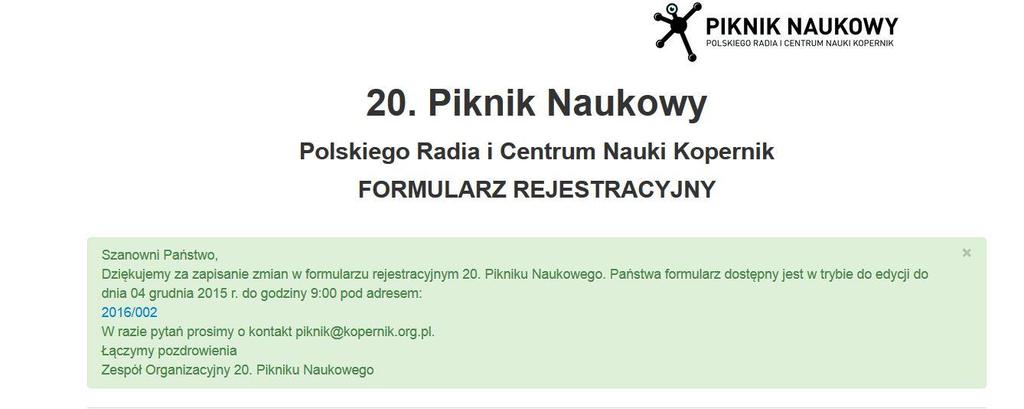 Przycisk ZAKOŃCZ I WYŚLIJ FORMULARZ powoduje sprawdzenie poprawności danych.