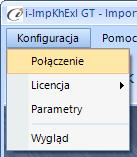 Konfiguracja Do prawidłowego działania programu wymagana jest: o o konfiguracja połączenia do bazy danych Subiekta GT. wczytanie danych dotyczących licencji 2.2.1.