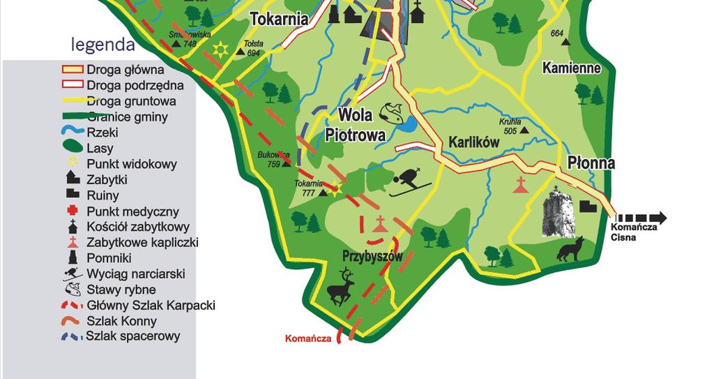 Poniższa mapa ukazuje usytuowanie miejscowości Nowotaniec na tle Gminy