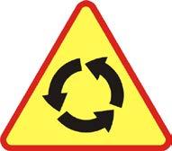 6. Znak ten: a. ostrzega o skrzyżowaniu, na którym ruch odbywa się w kierunku wskazanym na znaku b. informuje o dojeździe do ronda c.