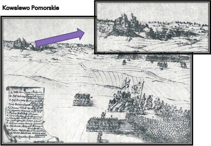 [207] Ryc. 5. Zamek w Kowalewie Pomorskm. Widok z XVII wieku (wg Rogalski 1986) Fig. 5. Castle in Kowalewo Pomorskie.