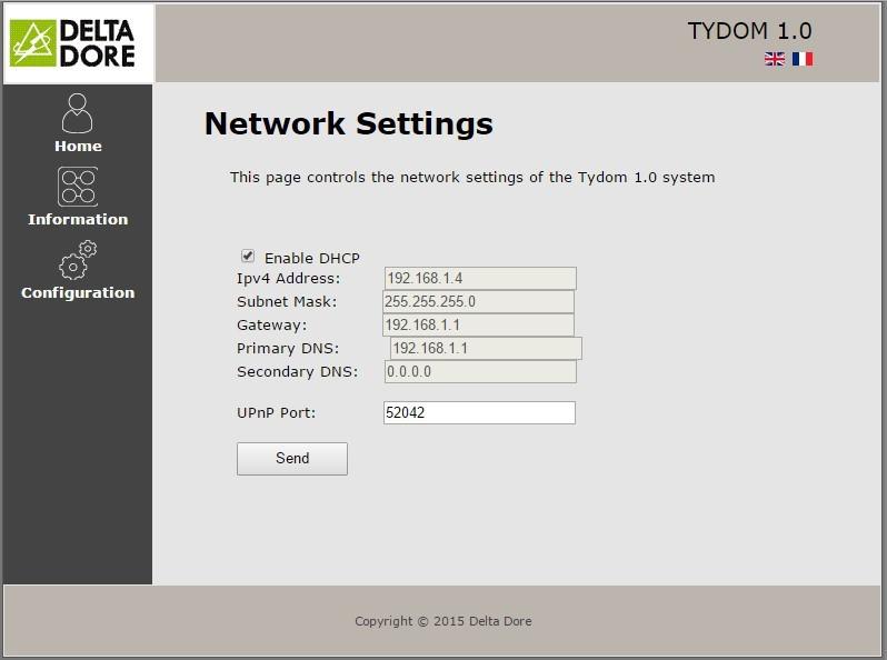 TYDOM 1.0 oraz port UPnP który wykorzystuje interfejs TYDOM 1.0. Rys.