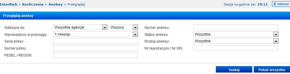 Po uzupełnieniu wszystkich danych użytkownik może wystawić aneks korzystając z przycisku: 3.