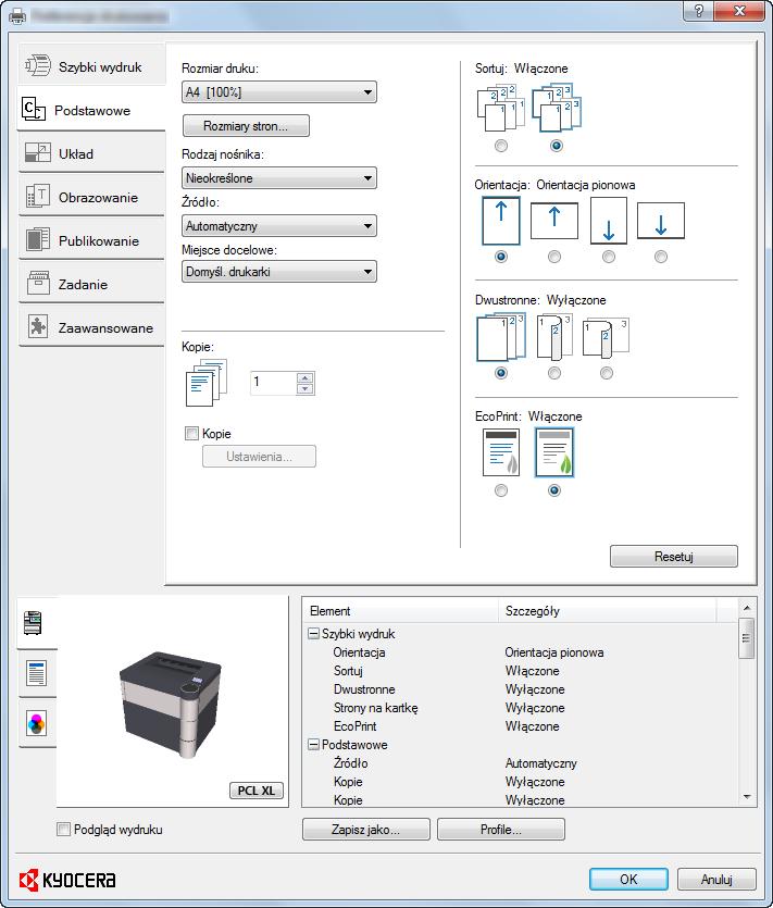 Drukowanie Drukowanie z aplikacji W tym podrozdziale przedstawiono podstawowe instrukcje drukowania dokumentów. Instrukcje są oparte na elementach interfejsu systemu Windows 7.