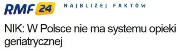 NIK zwraca uwagę, że w Polsce liczba geriatrów znacznie odbiega od średniej europejskiej: w połowie 2014 r.