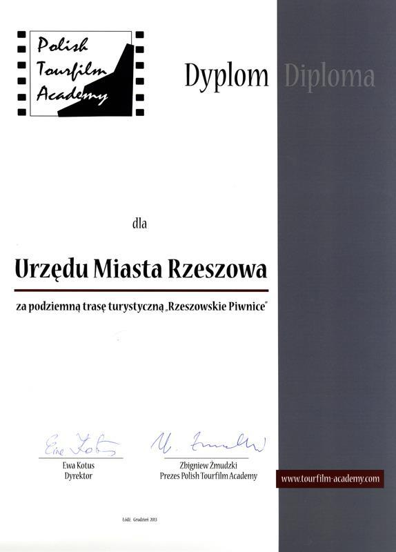 Urząd Miasta Rzeszowa został wyróżniony nagrodą przez Polish Tourfilm Academy za Wirtualną
