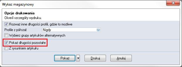 Wydruki W LogiKal 8 używa się nowych wydruków. Te mogą się różnić wizualnie od starych.