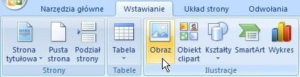 WSTAWIANIE ELEMENTÓW GRAFICZNYCH Oprócz tabel, w dokumencie możesz umieszczać różnego rodzaju elementy graficzne: Obrazy