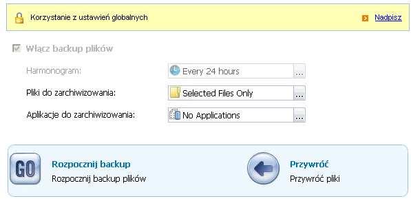 17. Dodatkowo jeżeli system na, którym jest zainstalowany Agent to system serwerowy to gdy klikniemy na Aplikacje do zarchiwizowania będziemy mieli możliwość wykonania kopi dla Serwera SQL, Exchange,