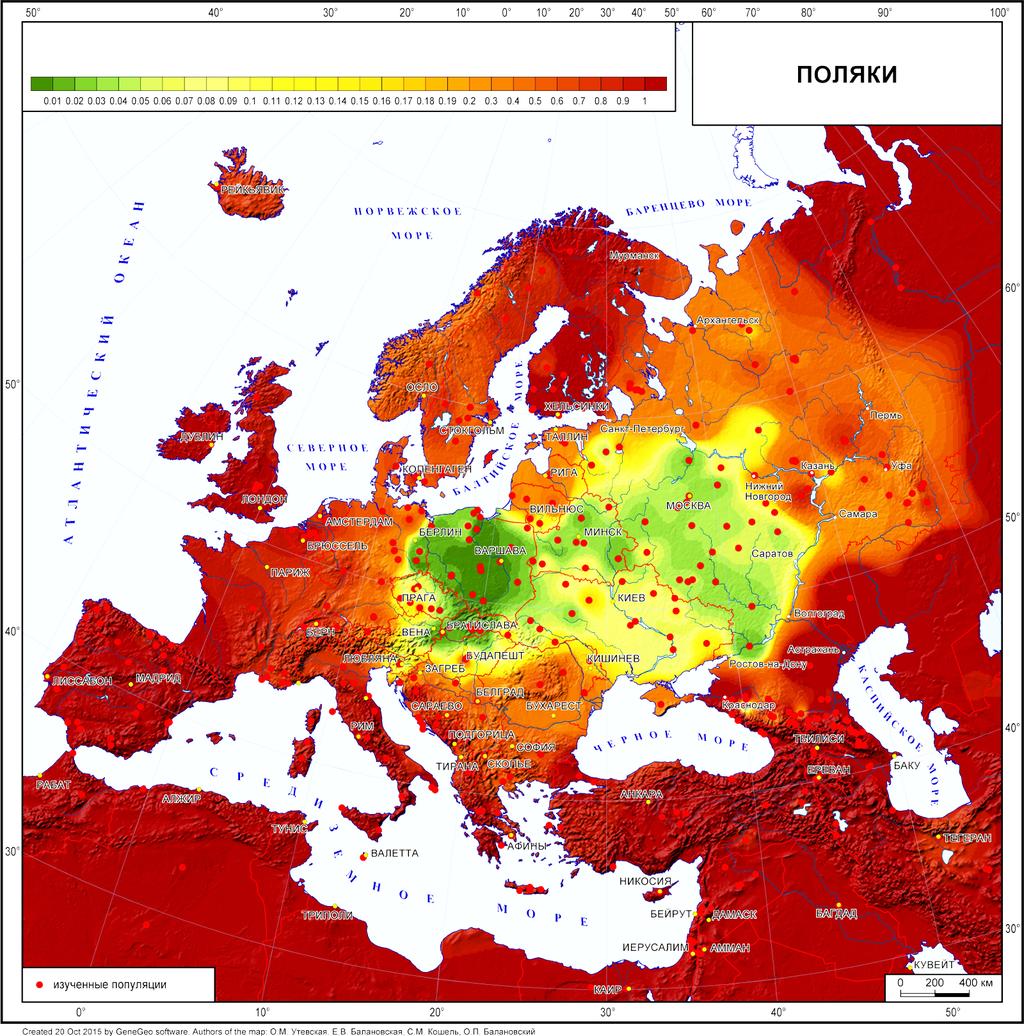 Mapa Y-DNA Polaków i pochodzenia polskiego w krajach języków