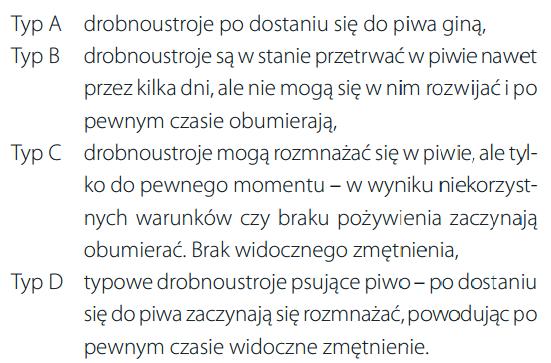 Warunki w piwie Piwo jest zaliczane do produktów stabilnych mikrobiologicznie ze względu na: małą zawartość cukrów: glukoza, maltoza, maltotrioza, obecność produktów metabolizmu drożdży obecność