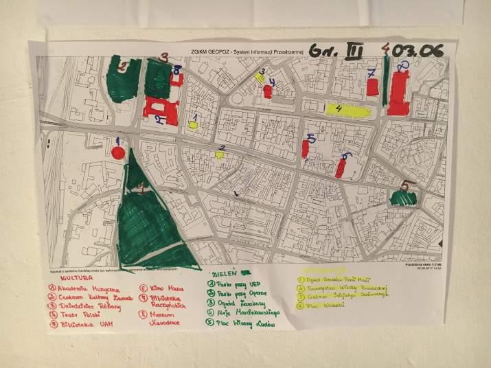 Idea rozwiązania Mapa oferty ulicy Św. Marcin -opisująca obszary związane z konkretnymi kategoriami miejsc (np.