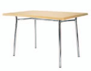 D Podstawa stołu złożona z czterech nóg wykonanych z chromowanych rur. D Wysokość stołu dostosowana do standardowych krzeseł kawiarnianych.