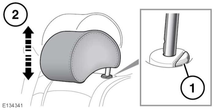 L Zagłówki W nieruchomym pojeździe zagłówek należy ustawić tak, aby jego górna krawędź znajdowała się powyżej środka głowy.